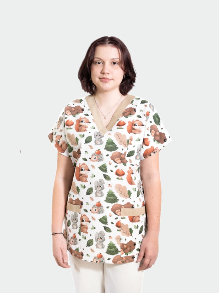 zdravotnická halena uni vzor les