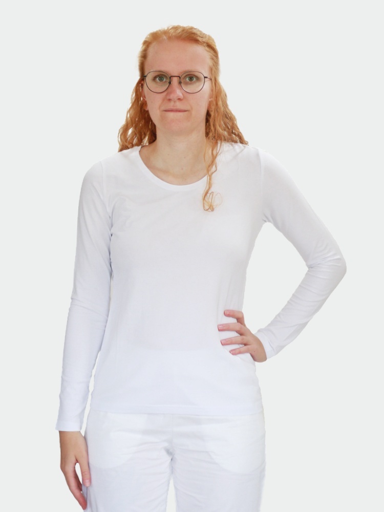 Dámské bílé triko s dlouhým rukávem SLIM 139 Malfini