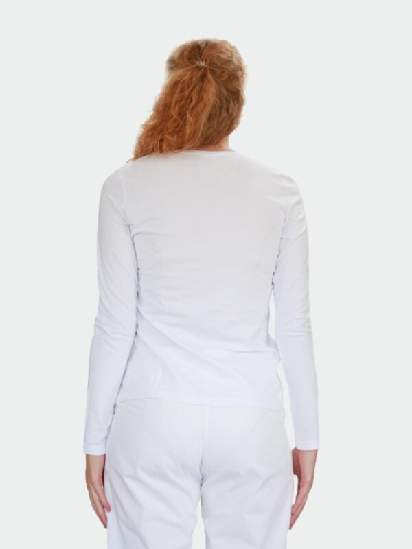 Dámské bílé triko s dlouhým rukávem SLIM 139 Malfini - zadní pohled