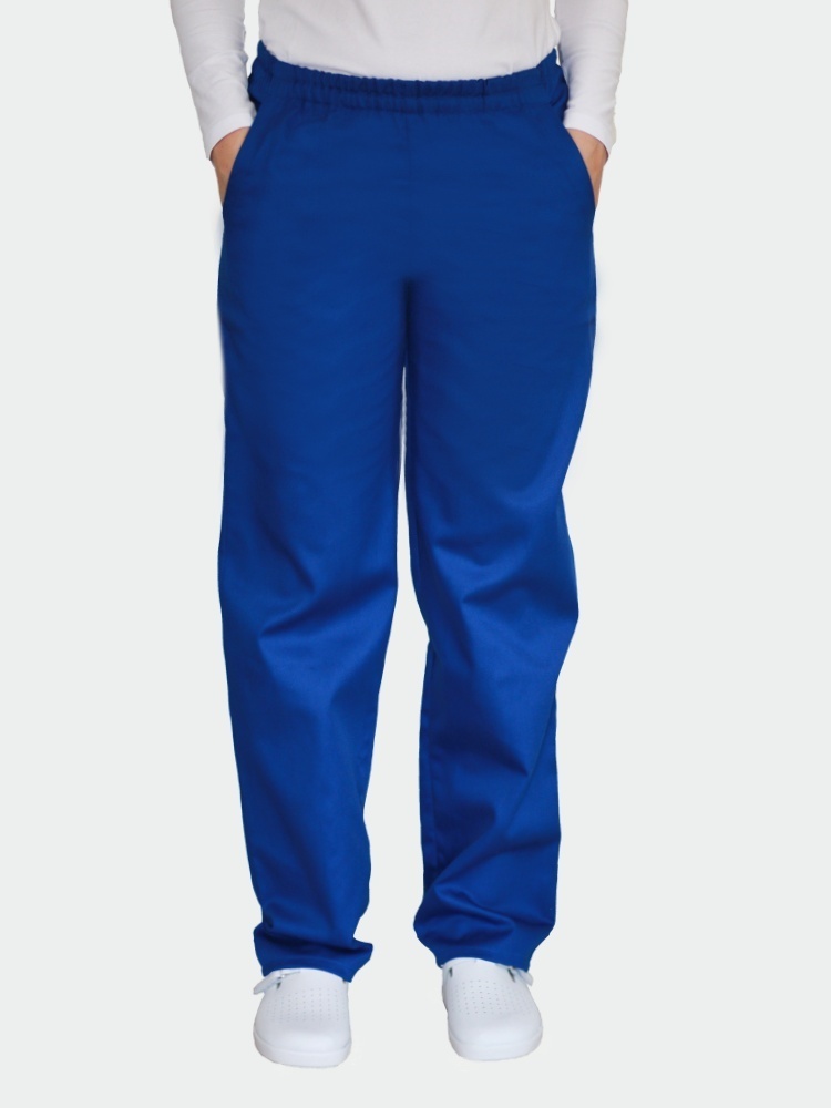Dámské pracovní kalhoty do gumy modré