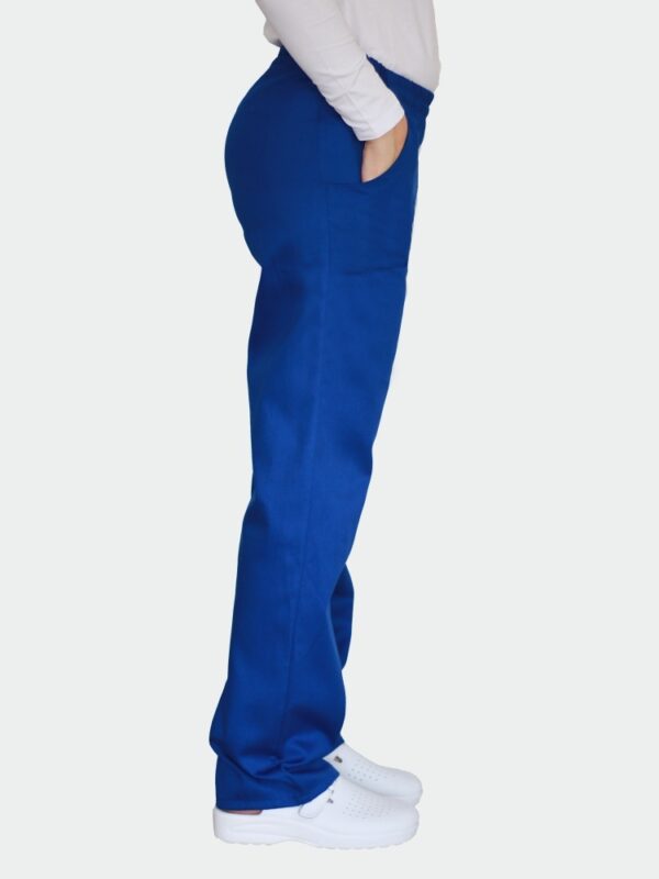 Dámské pracovní kalhoty do gumy modré